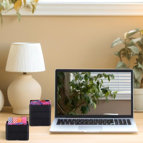 Teenyyou 48 Pcs Stackable Drawer Organizer Trays Set, Plastic Drawer Organizers Black Multifunctional Stackable Trays for Vanity, Bathroom, Desk Office,2.95 x 2.95 x 1.1 Inches