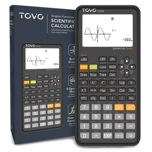 TOVO Scientific Calculator with Graphing Functions, Multiple Modes, 360 Functions, Large Screen, Intuitive Interface for Beginners, High School & Advanced Courses, TS-259 (Developed by CATIGA)
