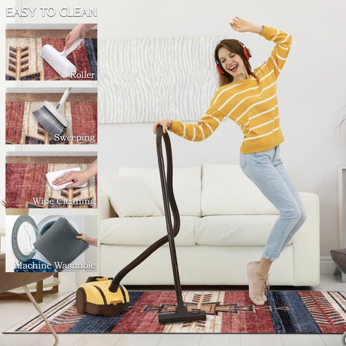 Office Chair Mat for Hardwood & Tile Floor 48"x60",Classic Southwestern Medallion Computer Chair Mat for Rolling Chairs Carpet,Western Aztec Under Desk Non Slip Gaming Rug Rubber Backing Protector Mat