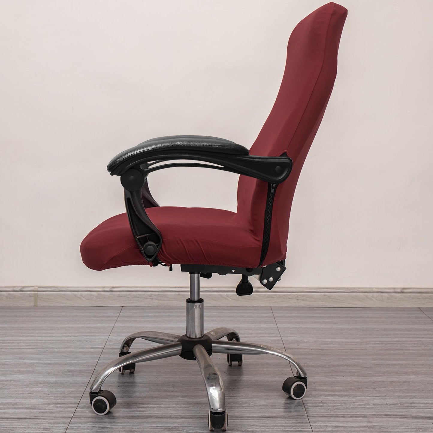 Melaluxe Office Chair Cover - Universal Stretch Desk Chair Cover, Computer Chair Slipcovers (Size: L) - Wine Red