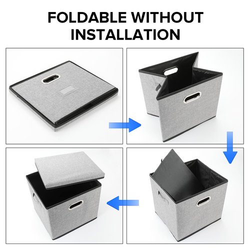 TARSUKA Vinyl Record Storage Box Hold 100+ 12" Albums Stackable LP Storage Bin with Lid Record Holder Protect Albums, CDs, Books, Magzine, Files