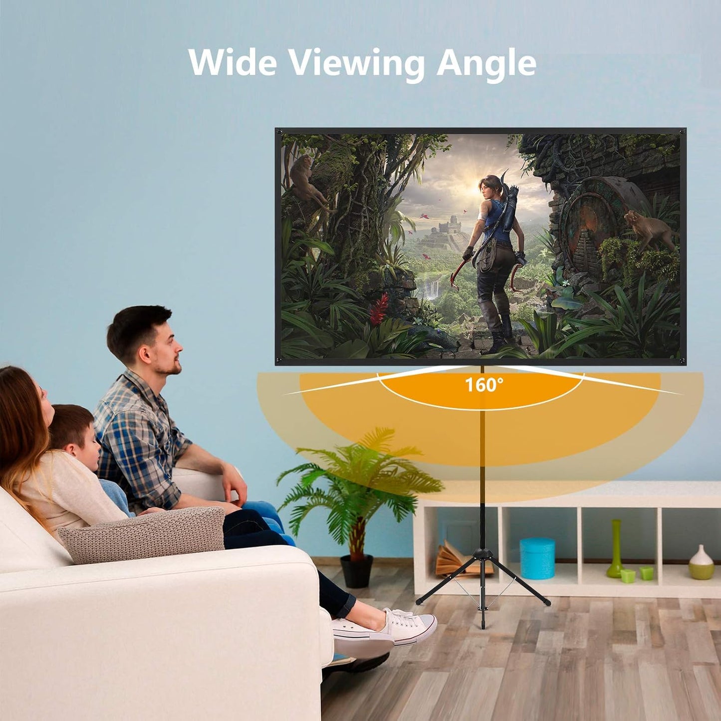 Skiennix Portable Projector Screen - 80 Inch 16:9 Outdoor Movie Screen | Lightweight & Easy Setup
