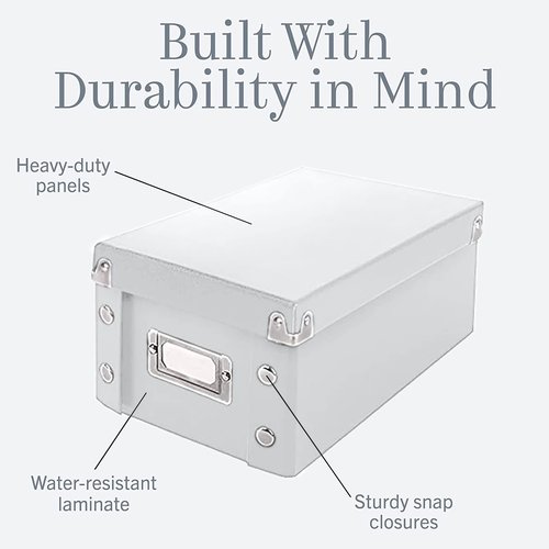 Snap-N-Store CD Storage Box - Pack of 1/2 - Durable Disc Holder with Lid to Store for Discs (1 Pack - DVD, White)