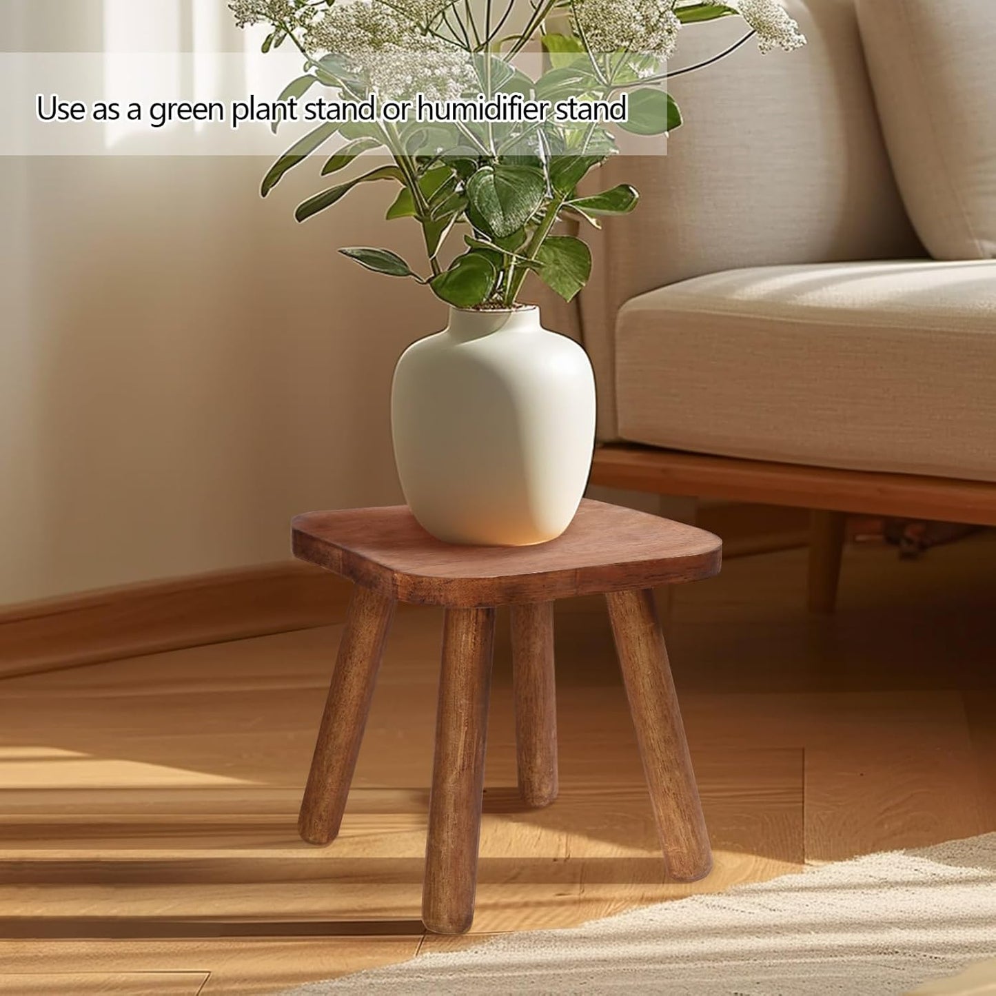 Skiennix Wooden Step Stool - Versatile Adult & Toddler Stool with Detachable Legs | Classic 9.3 Inch