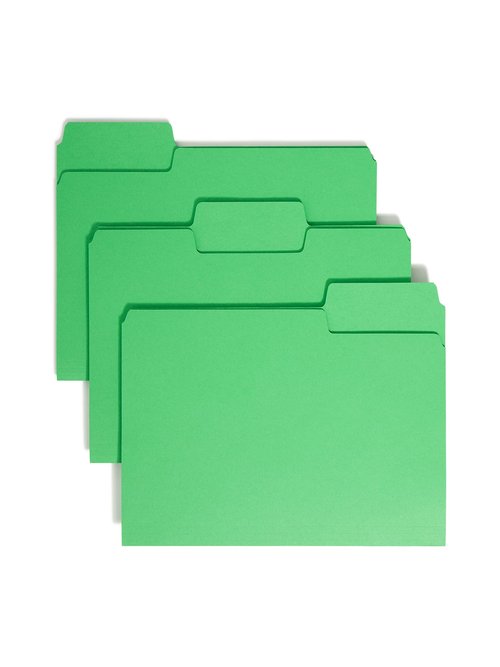 Smead SuperTab File Folder, Oversized 1/3-Cut Tab, Letter Size, Green, 100 per Box (11985), Pack of 1