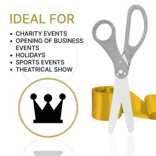 20" Giant Ribbon Cutting Scissors — Large Grey Grand Opening Ribbon Cutting Ceremony Scissors Heavy Duty Metal Construction for Grand Openings Special Events Inaugurations and Ceremonies
