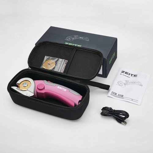ZEITE 4V Cordless Scissors,Electric Cardboard Box Cutter with Titanium Coated HSS Blades,Pink
