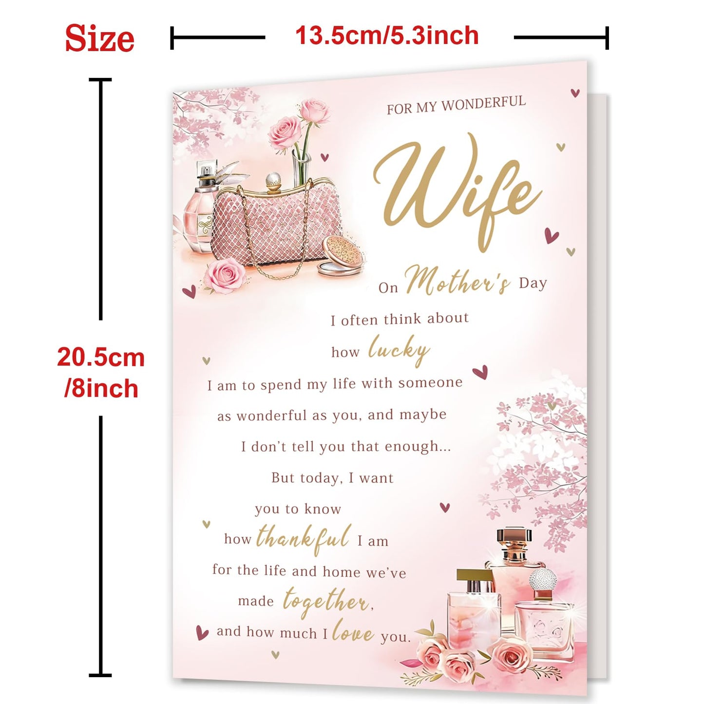 gerdiny Mother's Day Card Gifts for Wife, Mothers Day Gifts from Husband, Wife Mothers Day Card