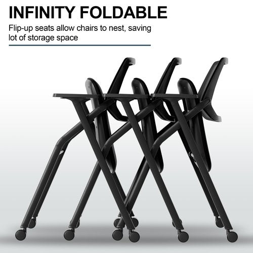 Okeysen Folding Office Chairs with Removable Wheels & Mesh Back，20 Pack Stackable Conference Room Chairs, Stackable Conference Room Chair, Office Guest & Reception