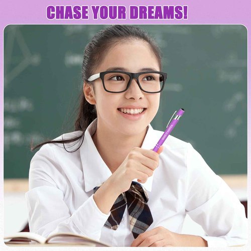 Luxeviss 100 Pcs Inspirational Pens Bulk - Motivational Ink Ballpoint Pen with Quotes Stylus Tip Nurse Gifts for School Coworkers Office Supplies Black Ink