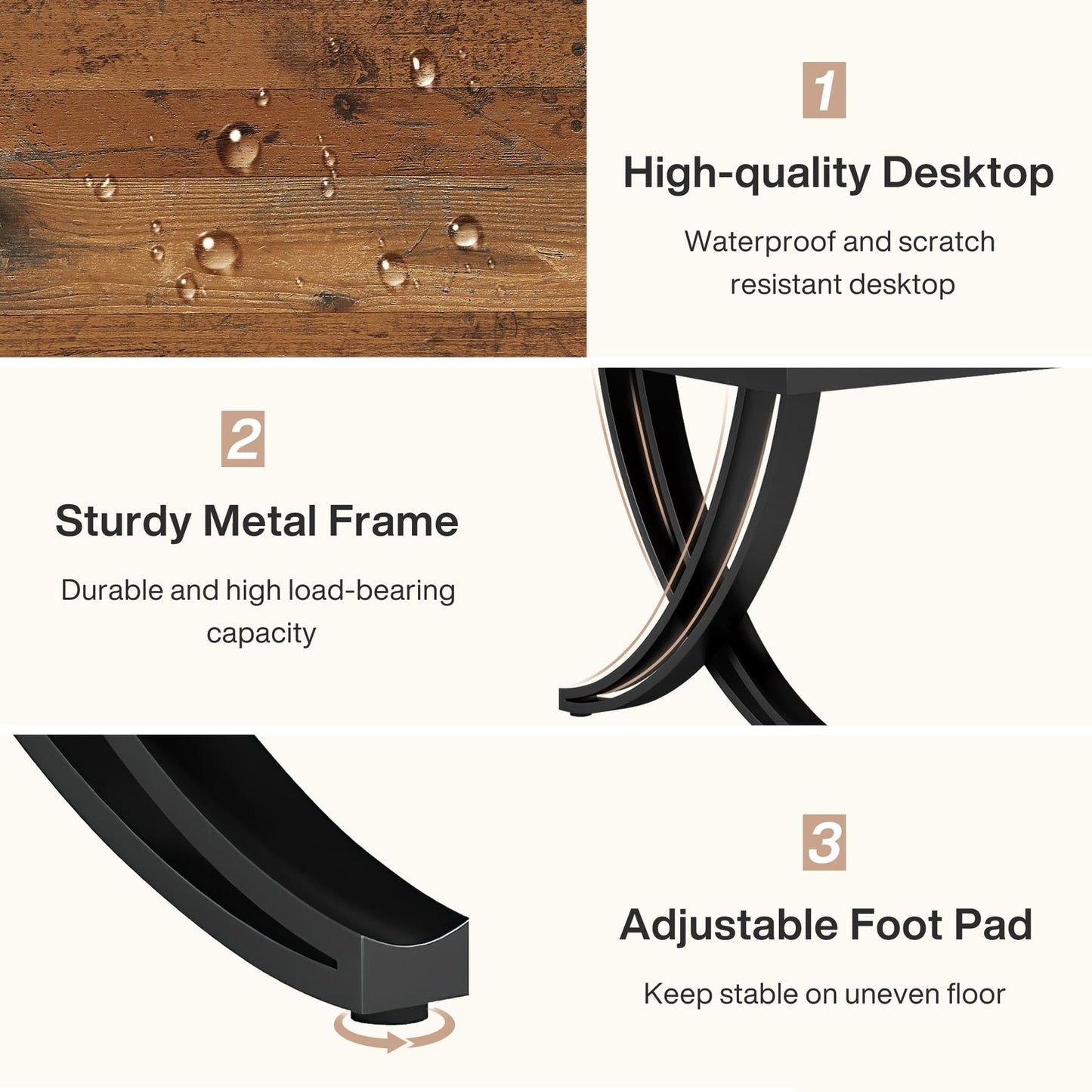 Tribesigns 6.5FT Conference Table for 6-8 People, 78 inch Long Rectangular Seminar Table with Strong Metal Frame, Business Furniture Boardroom Desk for Office Meeting Conference Room (6PCS, Mix Brown)