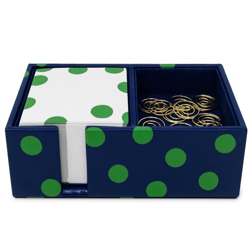 kate spade new york Desktop Organzier Tray with 400 Loose Note Sheets and 15 Metal Paper Clips, Sonnet Dot