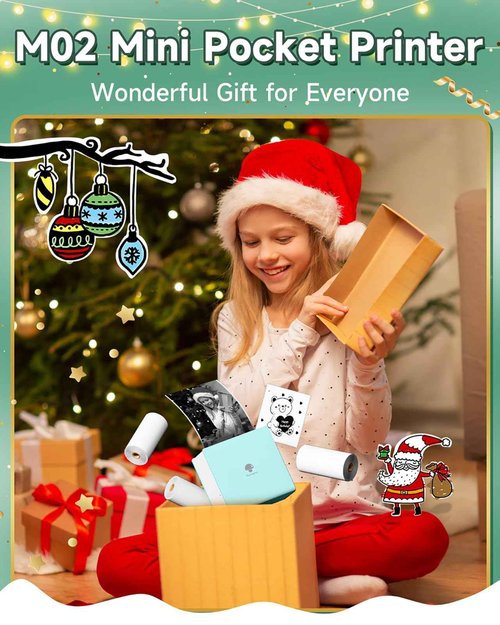 Phomemo Sticker Printer- Mini Sticker Printer Maker Machine, Mini Pocket Printers Instant Print for DIY Creation, Study Notes, Photos, Gifts, Portable Thermal Printers for Kids/Students/Teacher
