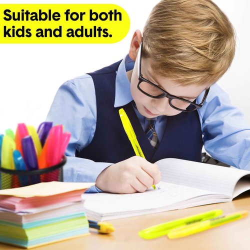 Thenshop 200 Pcs Yellow Highlighters Bulk Pocket Style Gel No Bleed Thin Highlighters Markers for Adults Highlighting in the Home Office