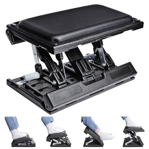 Scalebeard Foot Rest for Under Desk at Work,Height Adjustable Infinite Angle Ergonomic Foldable Footrest for Office, Gaming,Computer, Removable Pad Desk Foot Stool with Massage Beads,for All Seasons