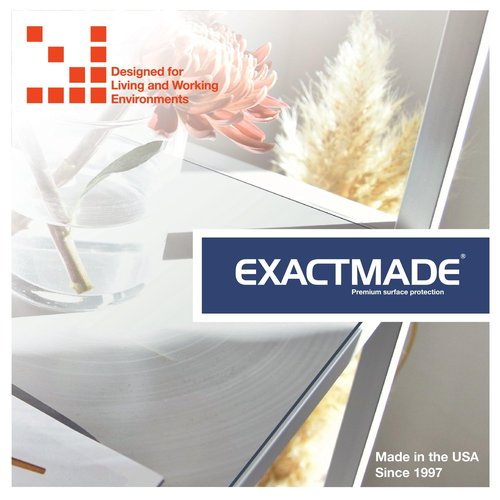 ExactMade - Clear Table Protector, USA Made, Safe, 18 x 36 Inch, 2mm Thick Ultra Smooth Vinyl, Clear Desk Cover Protector for Office Desk, Table Cover Custom for Wooden Table