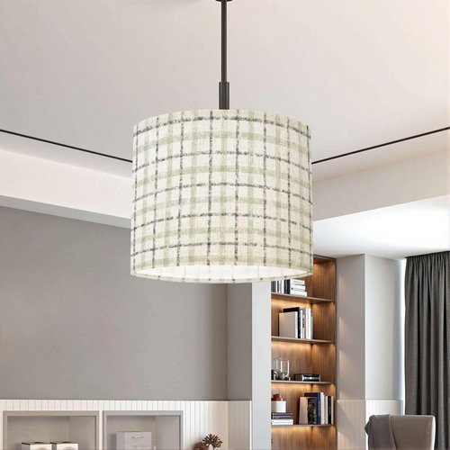 Lampshades Sage Green Lamp Shades Boho 1 Pack watercolor sage green brush stroke striped gingham pliad Light Shade for Table Lamps Floor Lamps Drum Lamp Shades Lampshade Replacement