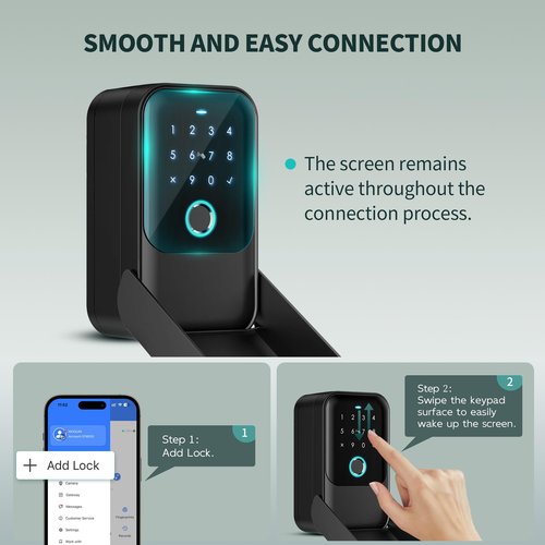 Moquin Smart Key Lock Box, TTLock APP Control, Fingerprint, Manual Keys, Access Card, EKey and Passcode Unlock, Electronic Bluetooth Wireless Lock Box for Airbnb Realtor House Office