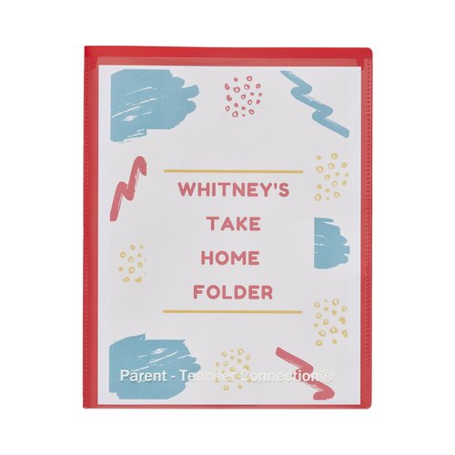 ECR4Kids 2-Pocket Parent-Teacher Classroom Communication Folder, School Supplies, Red, 36-Piece