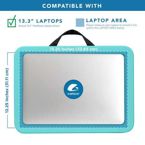 LAPGEAR Compact Lap Desk - Fits up to 15 Inch Laptops - Aqua Sky - Style No. 43109