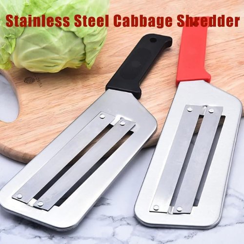 1/2pcs Lineraparnt Shredder Knife, Stainless Steel Shredder Knife, Dual Blade Julienne Cutter, Stainless Steel Cabbage Shredders, Durable Lettuce & Veggie ShredderKnife for Coleslaw (2)
