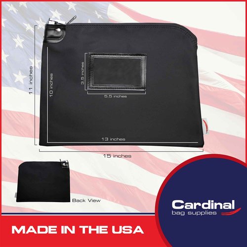 Cardinal Bag Supplies Locking Document Security Pouch – 11" x 15" Confidential File Storage Bag with Keyed Lock for Legal, Financial, and Business Records – HIPAA Compliant (Black)