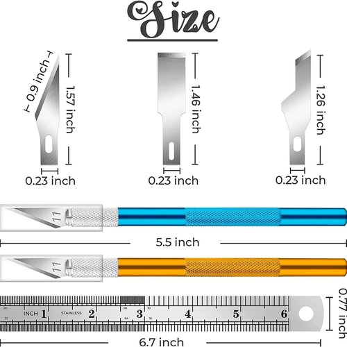 DIYSELF Exacto Knife Set - 2 Precision Craft Knives with 40 Spare Blades for Arts & Modeling