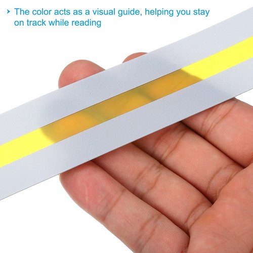 PATIKIL Guided Reading Strips, 24pcs Tracking Highlight Colored Overlay Bookmark Reduce Visual Stress Teacher Teaching Supply for Classroom, Yellow