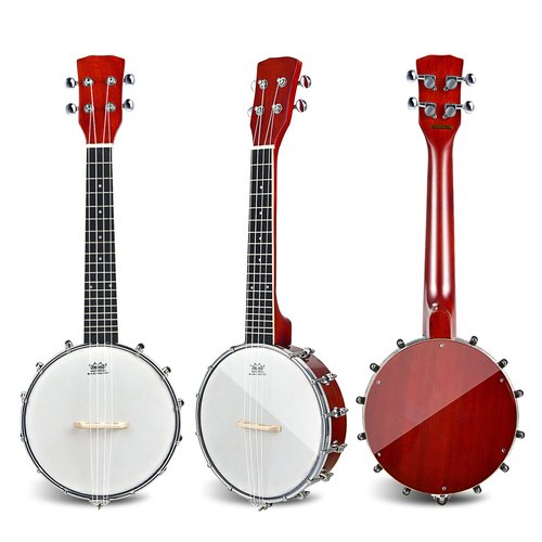 Costzon 4-String Banjo, Concert 24 Inch Closed Solid Back Banjo Ukulele w/Gig Bag, Polish Clothing, Travel Resonate Banjolele Kit for Kids & Adults, Beginner and Seasoned Player, Sapele Wood