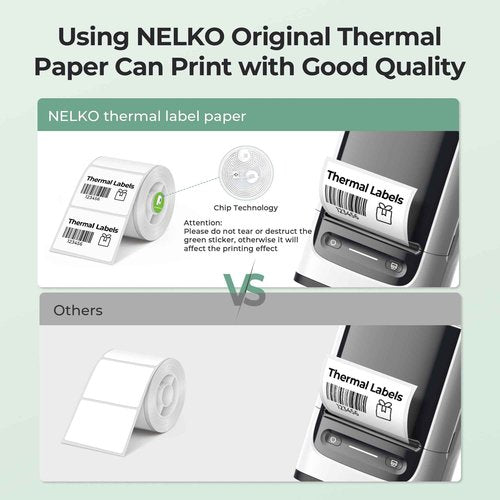 Thermal Labels for Nelko PM220 Label Maker, 2'' x 1.18'' (50x30mm) Thermal Sticker Label, Waterproof, Multi-Purpose Label Tape, 6 Roll of 230 Self-Adhesive Thermal Paper (White)
