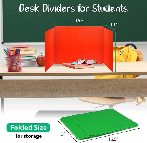 Skiennix 12 Pcs Colorful Desk Dividers - Waterproof Plastic Privacy Shields for Classroom Use