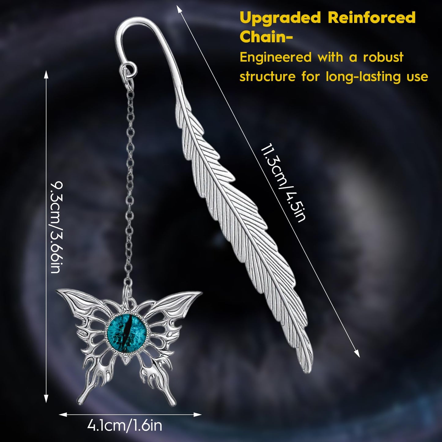 Butterfly Feather Pretty Personalized Cool Unique Metal Bookmark Book Marks for Reading Teacher Men Women Book Lovers Appreciation Graduation Birthday Retirement Friend Gifts (Blue)