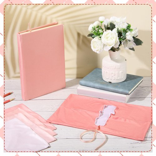 Watersay 6 Pack Stretchable Book Covers 9 x 11 Inch Jumbo Book Covers Washable Reusable Aesthetic Protector Fabric for Hardcover Textbooks School Supplies(Pink Gradient)
