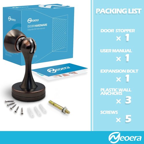 Neoera Magnetic Door Stop - Heavy Duty Oil Rubbed Bronze Door Catch | Anti-Rust, Wall & Floor Mount, 1 Pack