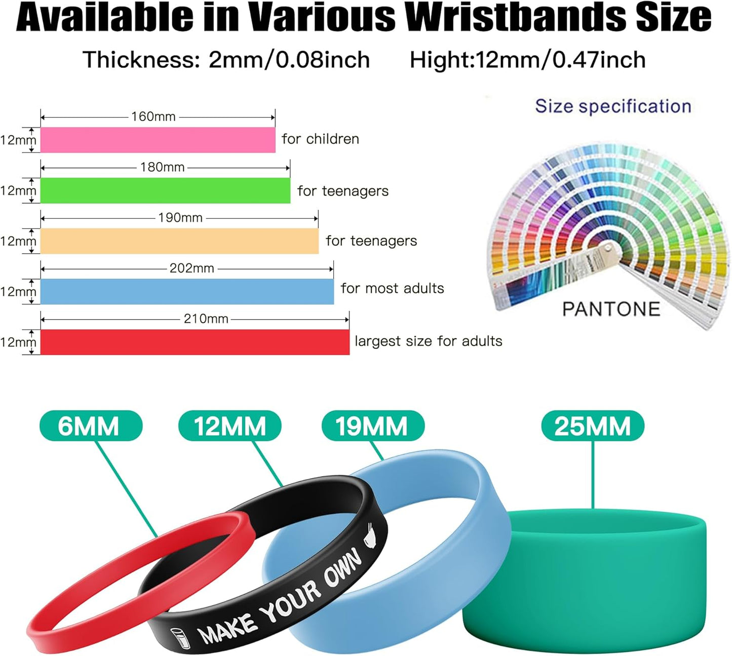 Wanstay Custom Silicone Wristbands - Personalized Rubber Bracelets for Events & Gifts | Bulk Options Available