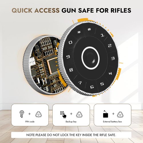 6 Gun Safes Electronic Gun Safe for Rifle and Pistols Quick Access Rifle Safes for Home with Drawer Gun Safe Clearance Gun Cabinets for Rifles and Shotguns Gun Locker with Adjustable Shelf Gun Rack