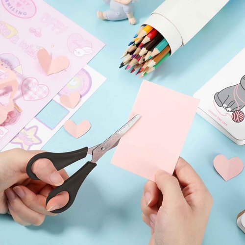 Honoson 150 Pack Scissors Bulk 5 Inch Blunt Tip Kids Safety Scissors Bulk All Purpose Snips for School Classroom Kindergarten Primary Craft Projects Office Sewing Craft Supplies(Black)
