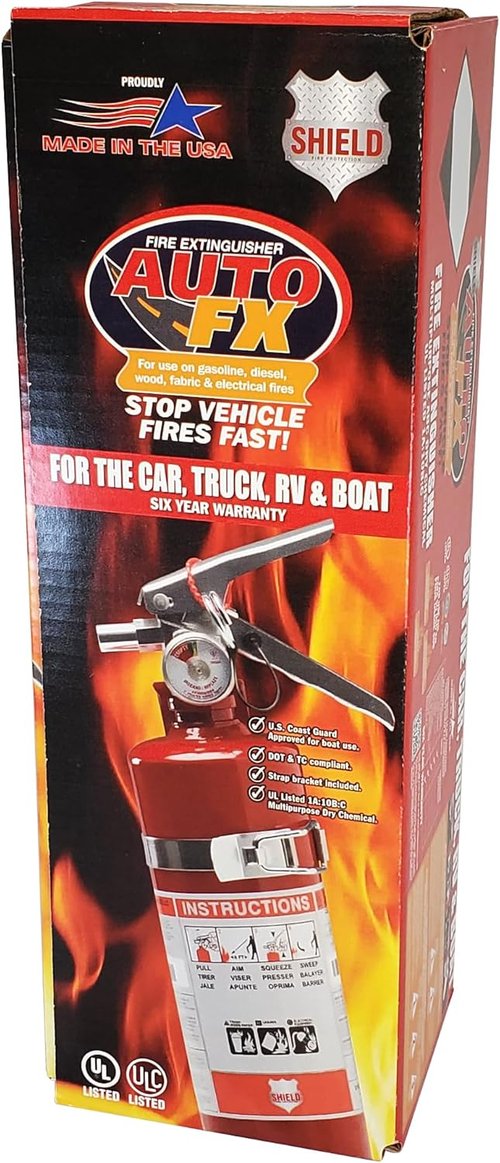 DOT ANSI OSHA Roadside Safety Kit - US-Made 1A:10BC Fire Extinguisher, LED Flares & Hi-Vis Gear | Ideal for Fleet Vehicles & Construction Crews