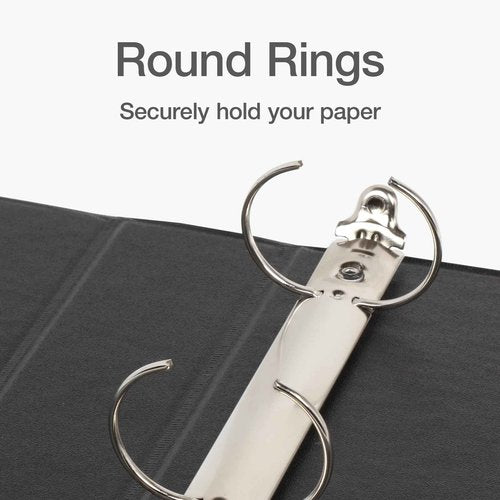 Oxford Ring Binders, 1.5" Round Ring Binders, View Binder, Covers on 3 Sides, XtraLife Hinge, Non-Stick, PVC-Free, Black, 350 Sheet Capacity (1002548) (Pack of 12)