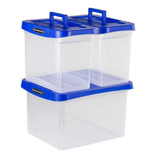 Bankers Box Heavy Duty Plastic File Storage Box Bundle with Hanging Rails, Letter/Legal (2 Pack)
