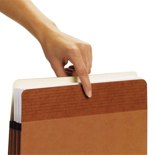 Smead Easy Grip® File Pocket, Straight-Cut Tab, 3-1/2" Expansion, Legal Size, Redrope, 25 per Box (73210)