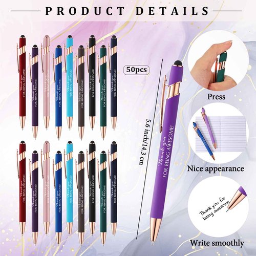 Qilery 50 Set Employee Appreciation Gift Bulk Mini Notebook Ballpoint Pen Leather Bookmark Drawstring Pocket Thank You Gift for Vet Tech Staff Medical Assistant Coworker Sterile Processing Week