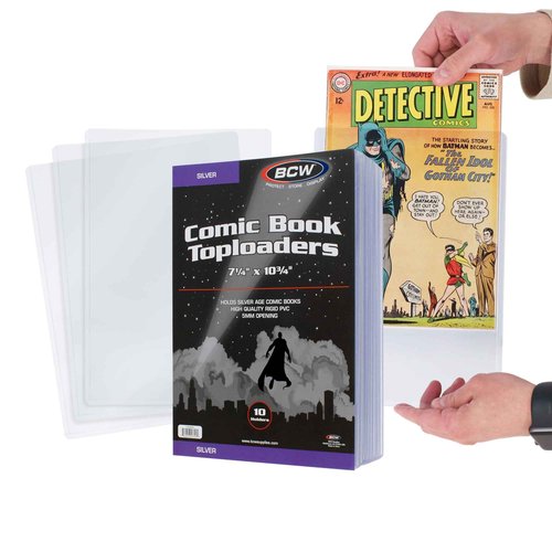 BCW Silver Age Comic Book Toploaders (20 Pack) | Rigid, Clear PVC Protection for Comics, Photos & Prints | Hard Top-Loading Case