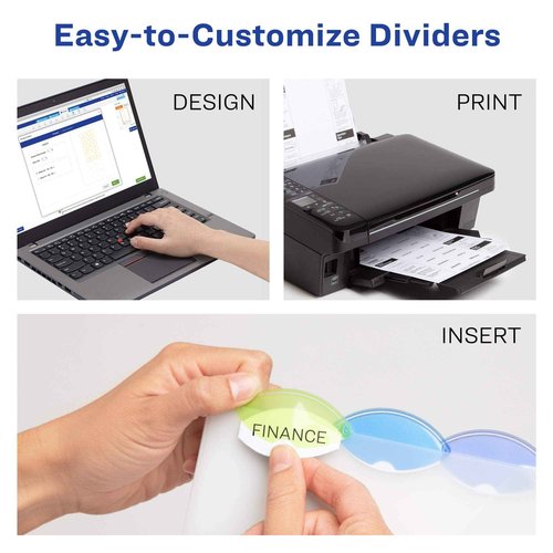 Avery Insertable Style Edge Plastic Dividers for 3 Ring Binders, 5-Tab Sets, Multicolor, 24 Sets, 120 Divider Tabs (11200)