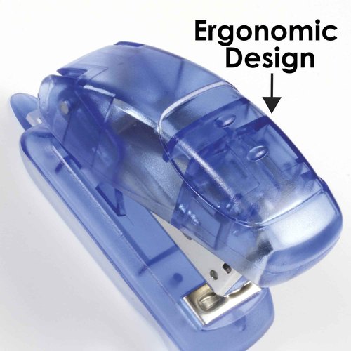 BAZIC Products Mini Stapler w/500 Staples, Standard (26/6) Built-in Staple Remover, Soft Grip 12 Sheets, Portable Small Staplers for Home Office School, 24-Pack