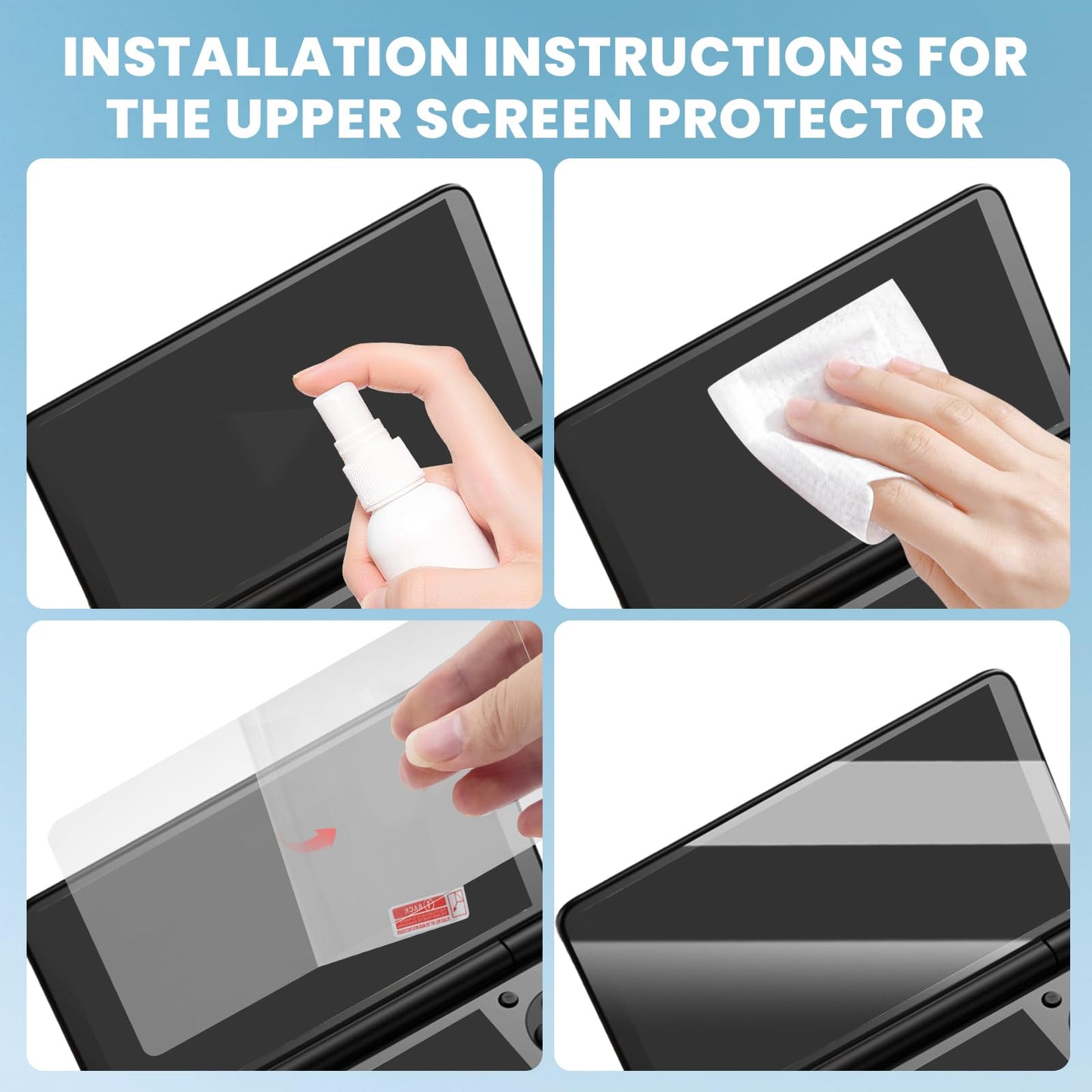 KCMOSGI Screen Protector for AYN THOR Handheld Console, Tempered Glass Protection Accessories, Scratch-Resistant, High-Definition, Easy Install, (Upper & Lower Screen)