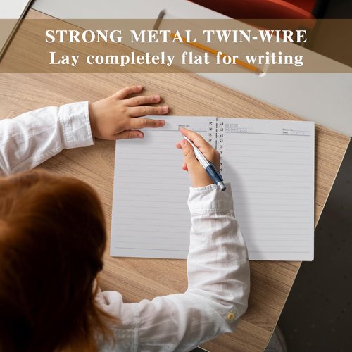 2 Pcs A5 Spiral Notebook,Inspirational Journal,Motivational Journal for Women Men,100 Pages Lined Spiral Journal Notebook College Ruled Daily Diary for School,Travel,Business,Work (Always-Light Blue)