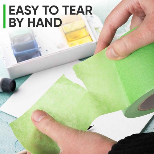 Paclord 3" x 60 Yard Green Paper Tape (Pack of 6) – Multi-Purpose Painter’s Masking Tape for Home and Professional Use – for Painters, Construction, or DIY Crafts – Smooth and Easy Removal
