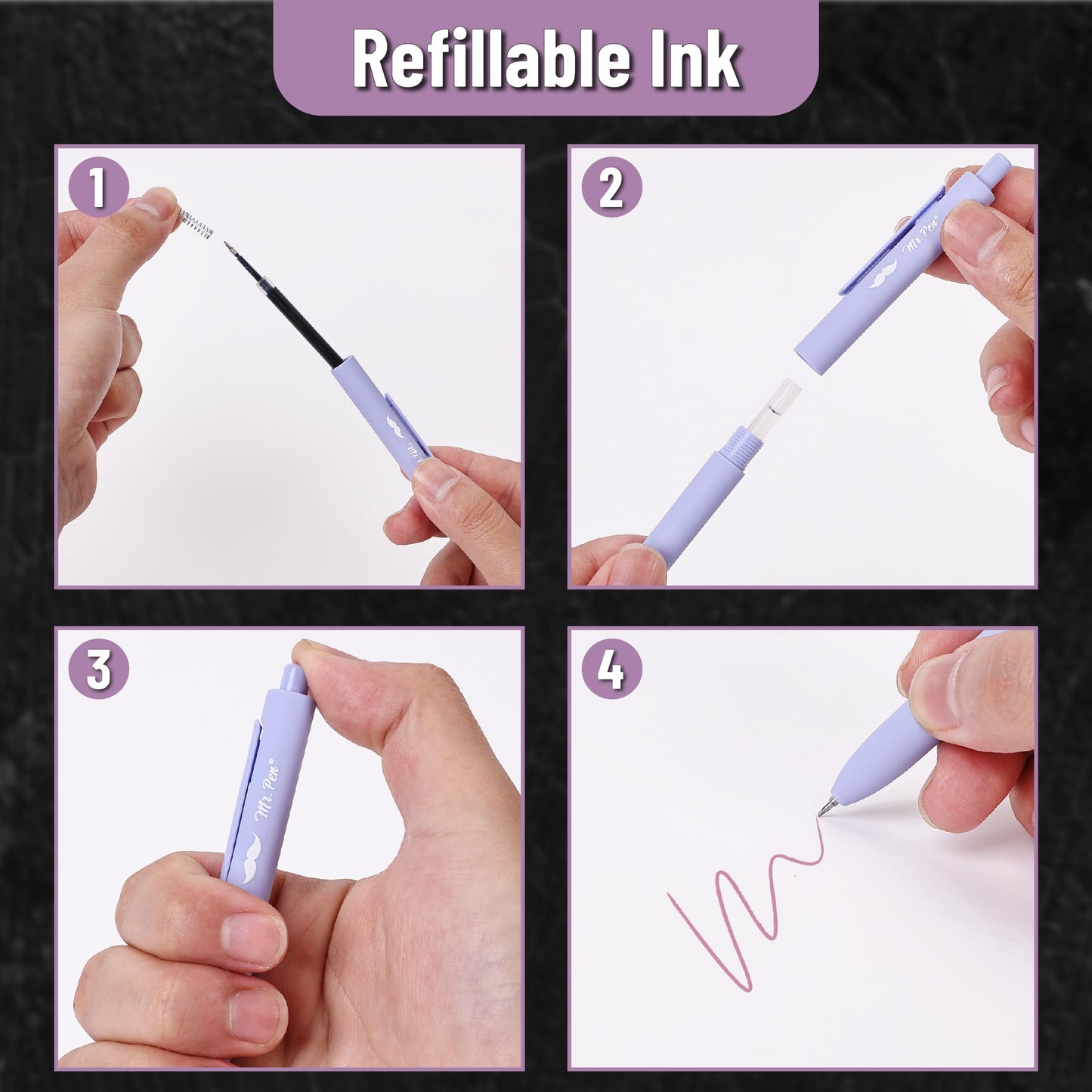 Mr. Pen- Retractable Gel Pens, 10 Pack, Assorted Color Ink