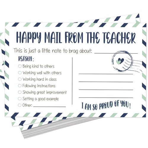 LOVEDMORE Happy Mail from Teacher to Students Incentive Cards, Teacher Mail for Elementary Classroom Rewards